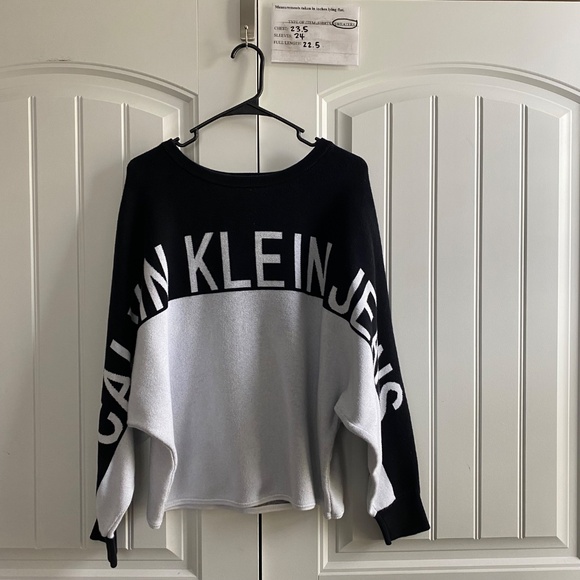 Calvin Klein Jeans Womens Sweater Color Block Oversized Excellent Condition Sz L - Picture 1 of 7